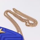 Stella McCartney Stella Star Chain Shoulder Bag Satin Blue Gold Auth bs37773A-8
