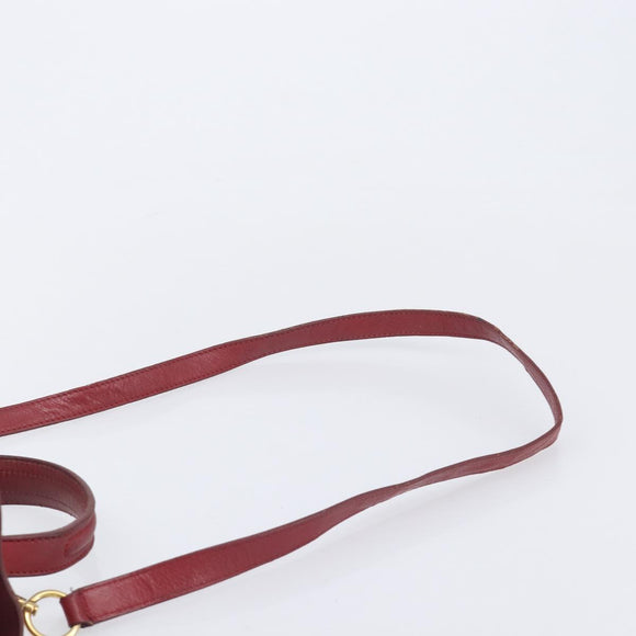 Saint Laurent Muse to Hand Bag Leather 2way Red Gold Tone 229680 Auth bs37774