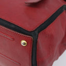 Saint Laurent Muse to Hand Bag Leather 2way Red Gold Tone 229680 Auth bs37774-12
