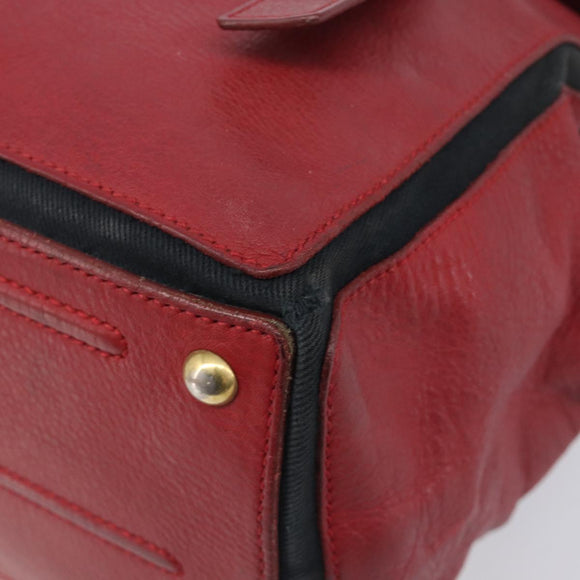 Saint Laurent Muse to Hand Bag Leather 2way Red Gold Tone 229680 Auth bs37774