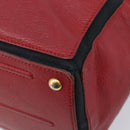 Saint Laurent Muse to Hand Bag Leather 2way Red Gold Tone 229680 Auth bs37774-14