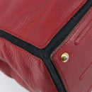 Saint Laurent Muse to Hand Bag Leather 2way Red Gold Tone 229680 Auth bs37774-15