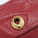 Saint Laurent Muse to Hand Bag Leather 2way Red Gold Tone 229680 Auth bs37774-17