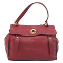 Saint Laurent Muse to Hand Bag Leather 2way Red Gold Tone 229680 Auth bs37774-2