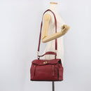 Saint Laurent Muse to Hand Bag Leather 2way Red Gold Tone 229680 Auth bs37774-28