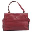 Saint Laurent Muse to Hand Bag Leather 2way Red Gold Tone 229680 Auth bs37774-3
