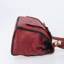 Saint Laurent Muse to Hand Bag Leather 2way Red Gold Tone 229680 Auth bs37774-4