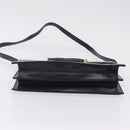 Saint Laurent Shoulder Bag Leather Navy Gold Tone Auth bs37775-10