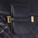 Saint Laurent Shoulder Bag Leather Navy Gold Tone Auth bs37775-15