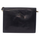 Saint Laurent Shoulder Bag Leather Navy Gold Tone Auth bs37775-3