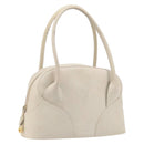LOEWE Tote Bag Leather White Gold Tone Auth bs37777-1
