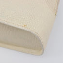 LOEWE Tote Bag Leather White Gold Tone Auth bs37777-11