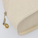 LOEWE Tote Bag Leather White Gold Tone Auth bs37777-12