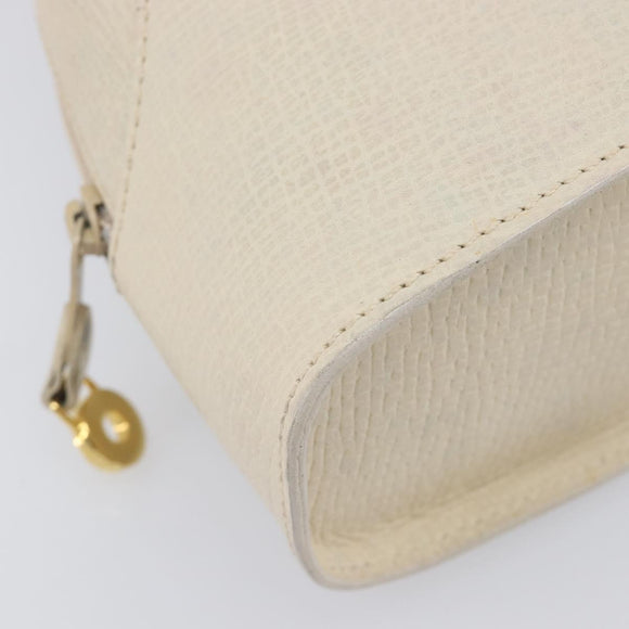 LOEWE Tote Bag Leather White Gold Tone Auth bs37777