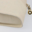 LOEWE Tote Bag Leather White Gold Tone Auth bs37777-13