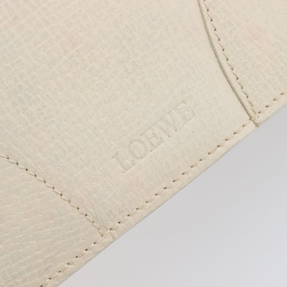 LOEWE Tote Bag Leather White Gold Tone Auth bs37777