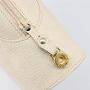 LOEWE Tote Bag Leather White Gold Tone Auth bs37777-18