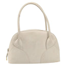 LOEWE Tote Bag Leather White Gold Tone Auth bs37777-2