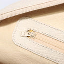LOEWE Tote Bag Leather White Gold Tone Auth bs37777-23