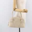 LOEWE Tote Bag Leather White Gold Tone Auth bs37777-25