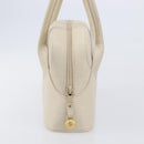 LOEWE Tote Bag Leather White Gold Tone Auth bs37777-4