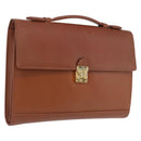 Saint Laurent Hand Bag Leather Brown Gold Tone Auth bs37778-1