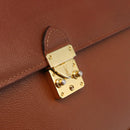 Saint Laurent Hand Bag Leather Brown Gold Tone Auth bs37778-14