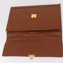 Saint Laurent Hand Bag Leather Brown Gold Tone Auth bs37778-15