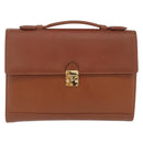 Saint Laurent Hand Bag Leather Brown Gold Tone Auth bs37778-2
