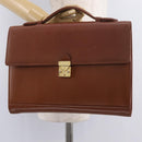 Saint Laurent Hand Bag Leather Brown Gold Tone Auth bs37778-28