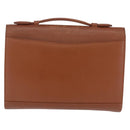 Saint Laurent Hand Bag Leather Brown Gold Tone Auth bs37778-3