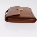 Saint Laurent Hand Bag Leather Brown Gold Tone Auth bs37778-5
