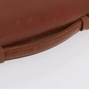 Saint Laurent Hand Bag Leather Brown Gold Tone Auth bs37778-7