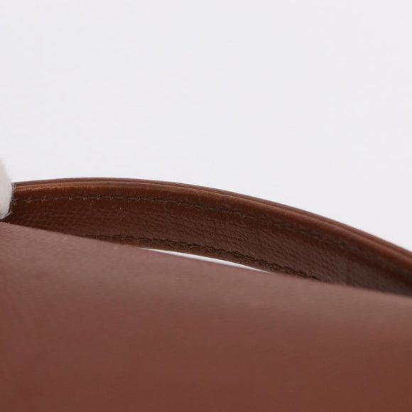 Saint Laurent Hand Bag Leather Brown Gold Tone Auth bs37778