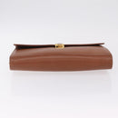 Saint Laurent Hand Bag Leather Brown Gold Tone Auth bs37778-9