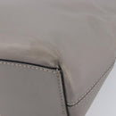 Valentino Studs Tote Bag Leather Gray Gold Tone Auth bs37779-13