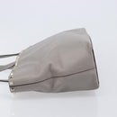 Valentino Studs Tote Bag Leather Gray Gold Tone Auth bs37779-5