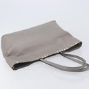 Valentino Studs Tote Bag Leather Gray Gold Tone Auth bs37779-6