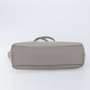 Valentino Studs Tote Bag Leather Gray Gold Tone Auth bs37779-9