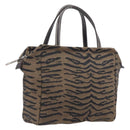 FENDI Hand Bag Canvas Brown Silver Auth bs37781A-1