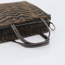 FENDI Hand Bag Canvas Brown Silver Auth bs37781A-7