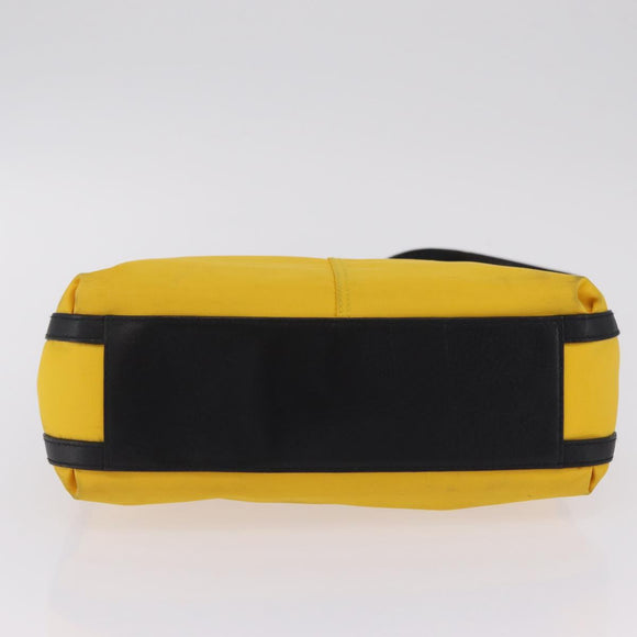 GIVENCHY Shoulder Bag Nylon Yellow Silver Auth bs37783