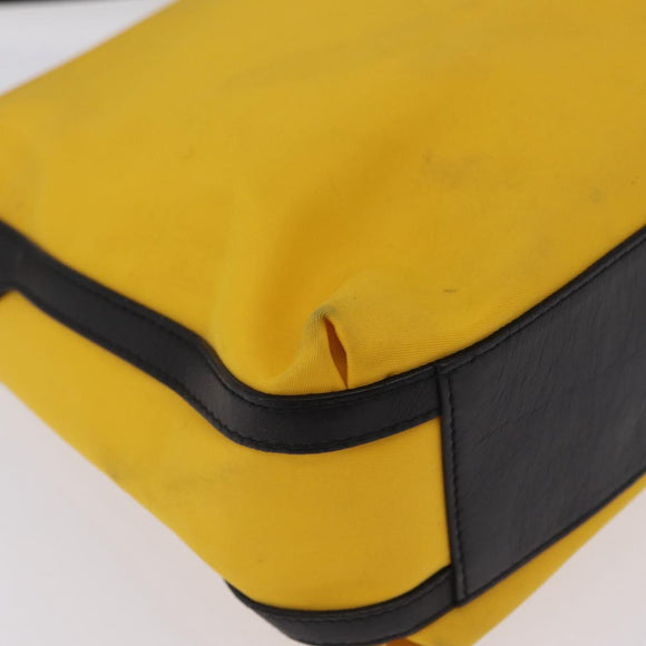GIVENCHY Shoulder Bag Nylon Yellow Silver Auth bs37783