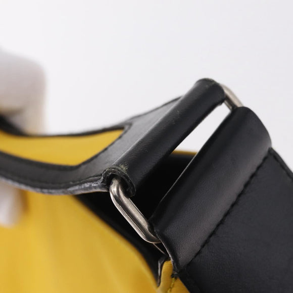 GIVENCHY Shoulder Bag Nylon Yellow Silver Auth bs37783