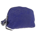 Gianni Versace Shoulder Bag Leather Blue Silver Auth bs37784A-1