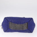 Gianni Versace Shoulder Bag Leather Blue Silver Auth bs37784A-10
