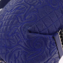 Gianni Versace Shoulder Bag Leather Blue Silver Auth bs37784A-13