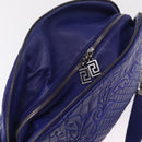 Gianni Versace Shoulder Bag Leather Blue Silver Auth bs37784A-17