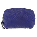 Gianni Versace Shoulder Bag Leather Blue Silver Auth bs37784A-2