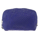 Gianni Versace Shoulder Bag Leather Blue Silver Auth bs37784A-3